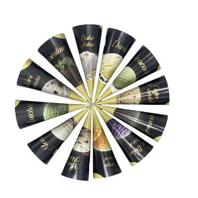 Конус бумаги алюминиевой фольги 22 градусов 65*167мм для сетевых кафе и ресторанов